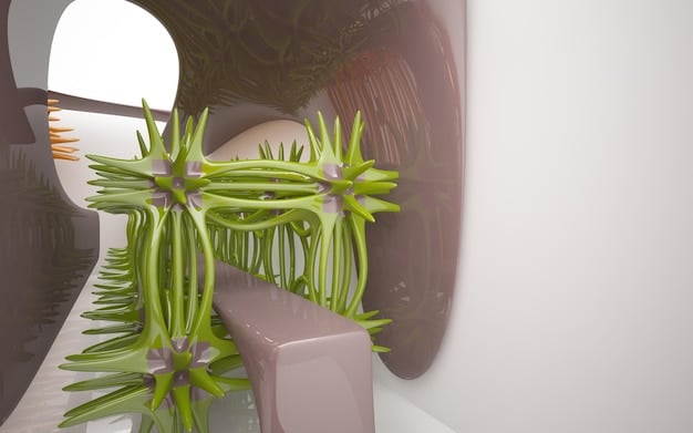 An eco-friendly hotel lobby with natural light, plants, and sustainable materials. Showcases comfort and green design.