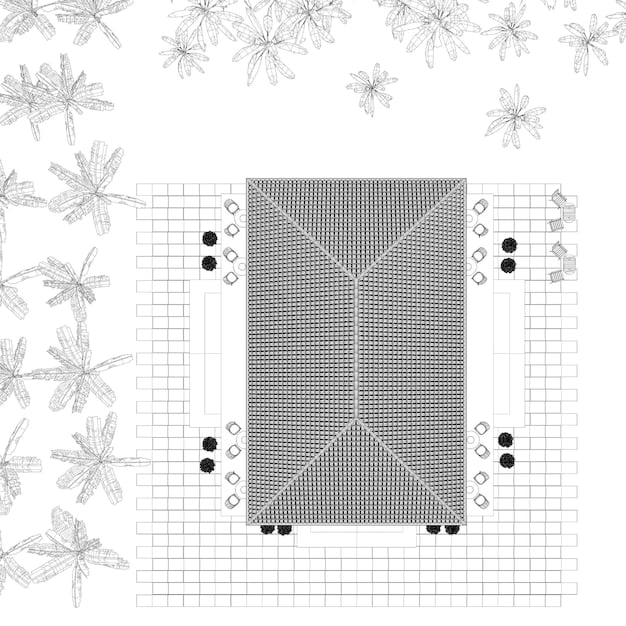 A detailed blueprint of a resilient coastal home design, showing elevated foundations, reinforced walls, and water permeating landscaping, against a backdrop of a serene ocean. Scientific diagrams of storm surge protection are subtly overlaid.