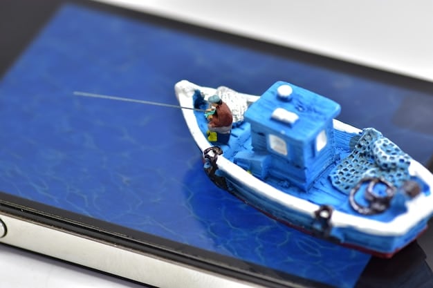 A research vessel deploying scientific equipment to monitor fish populations and ocean conditions, symbolizing the data-driven approach to fisheries management.