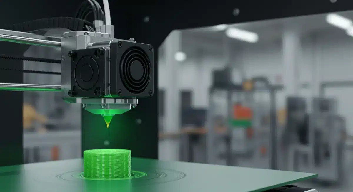 Advanced 3D printer creating products with sustainable materials
