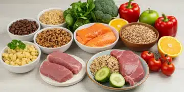 Colorful, balanced meal embodying new USDA dietary guidelines