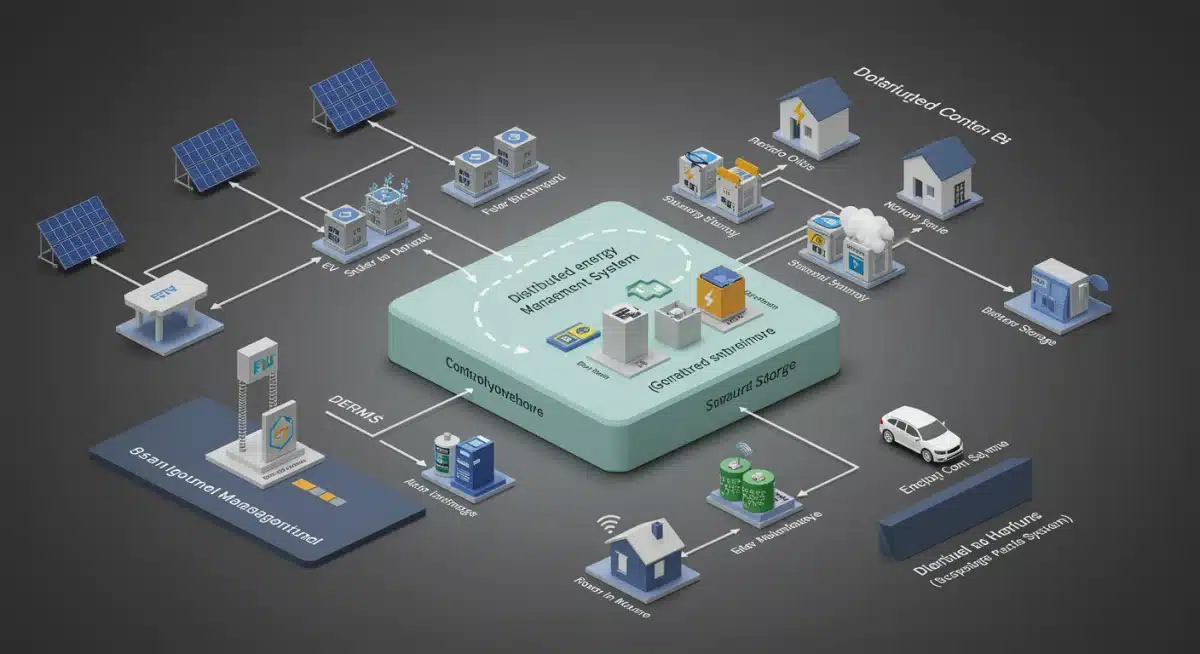 Diagram of Distributed Energy Resource Management System (DERMS) integration.