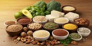 Diverse plant-based protein sources, 2025 comparison