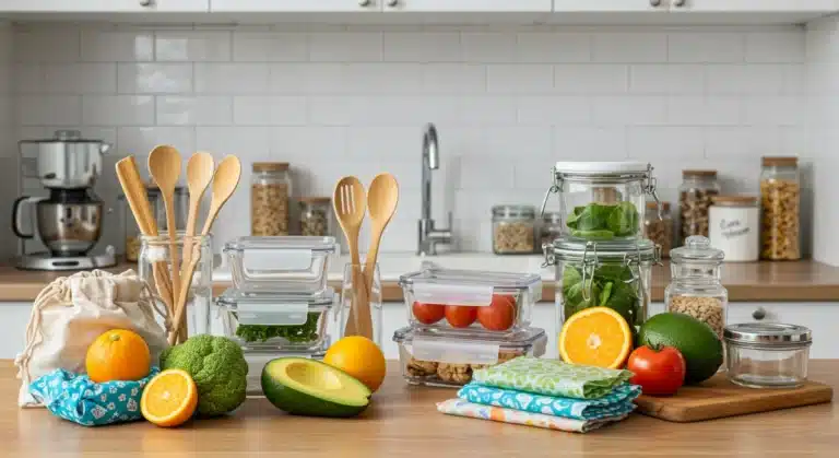 Eco-friendly kitchen with sustainable alternatives