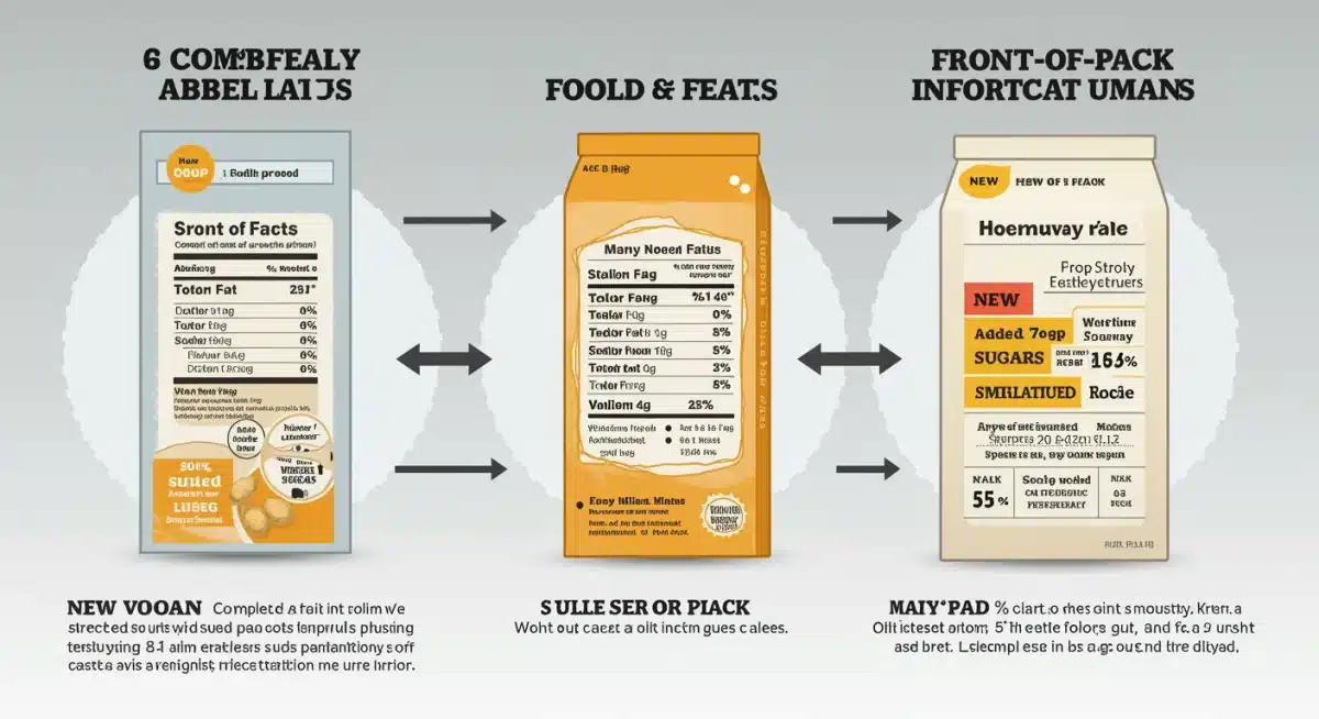 Visual representation of evolving food label designs