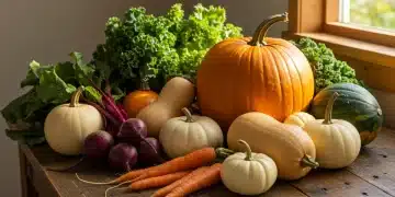 Fall 2025 Harvest: Maximize Nutrition with Seasonal Vegetables Vibrant autumn harvest spread with seasonal vegetables for healthy eating.
