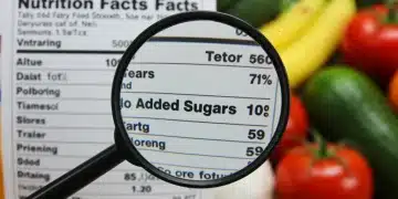 FDA nutrition label with added sugars highlighted
