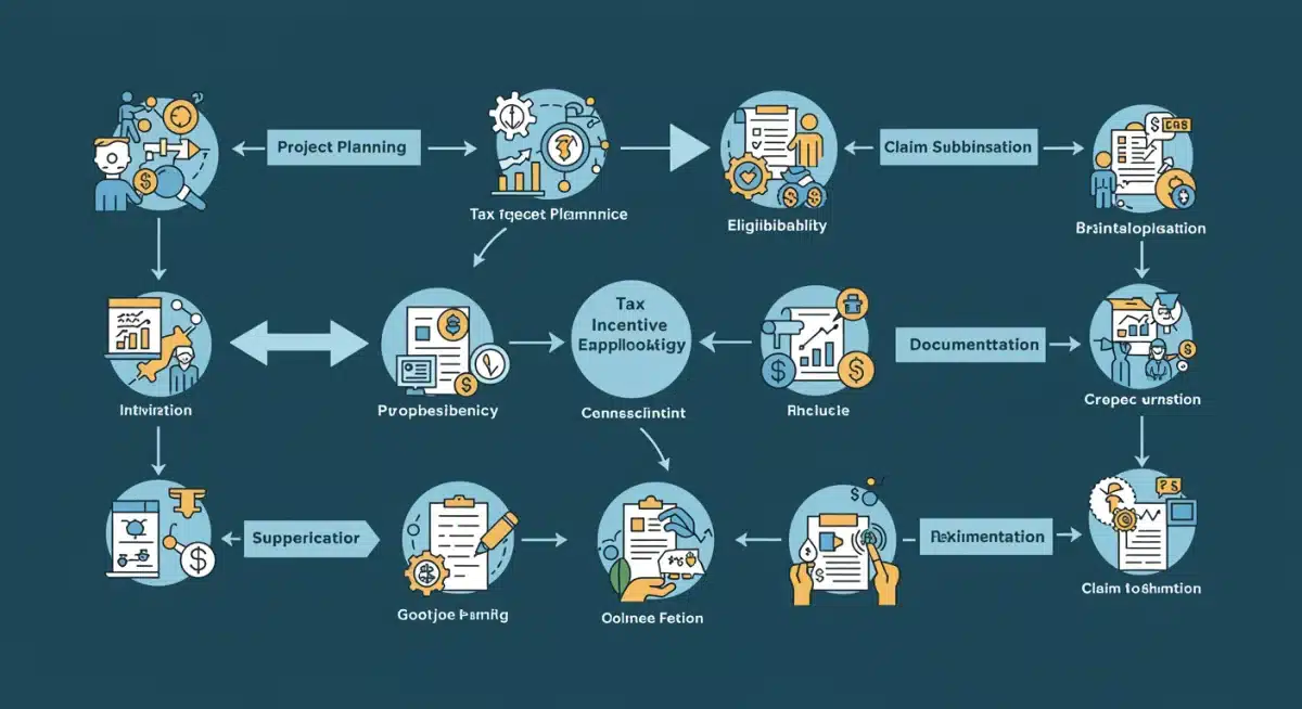 Flowchart detailing the application process for 2025 green tech tax incentives.