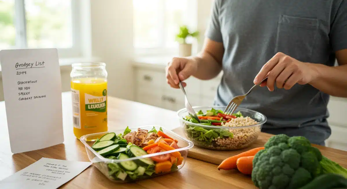 Preparing a healthy, budget-friendly meal at home