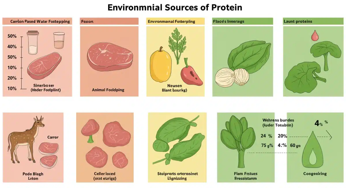 Environmental impact comparison of protein sources