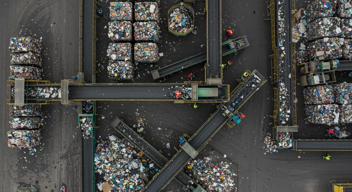 Large-scale recycling facility operations for sustainable waste management