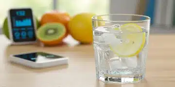 Refreshing glass of water with lemon and ice, symbolizing optimal hydration strategies for 2025.