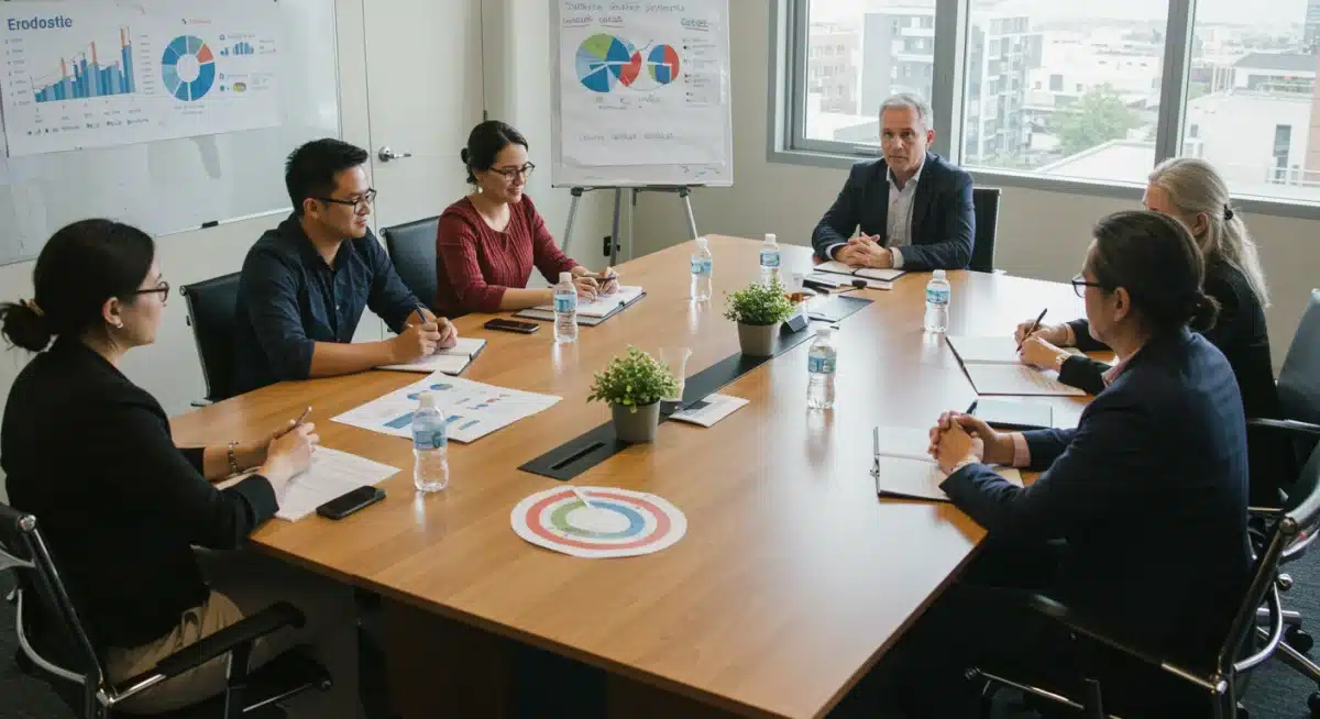 Stakeholders discussing new plastic reduction policies and their implementation