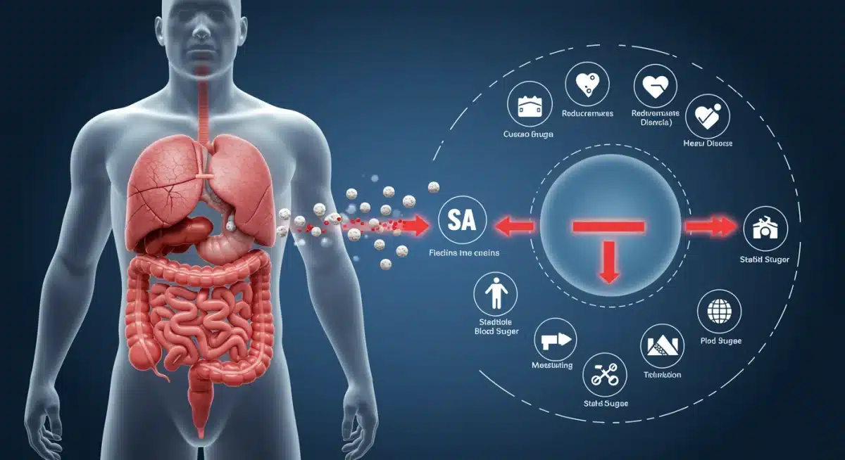 Diagram showing sugar digestion and health impacts