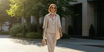 Summer 2025 Layering: Chic Tips for Fluctuating Temps Woman in fashionable layered summer 2025 outfit