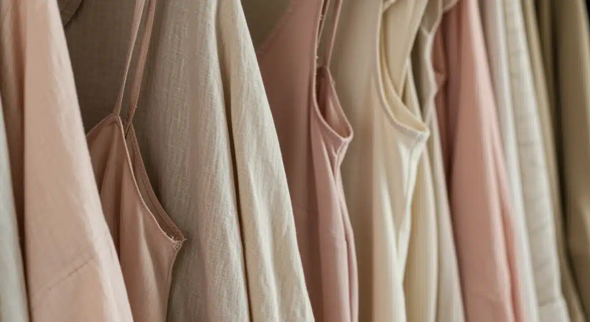 Organized wardrobe with lightweight summer layering essentials