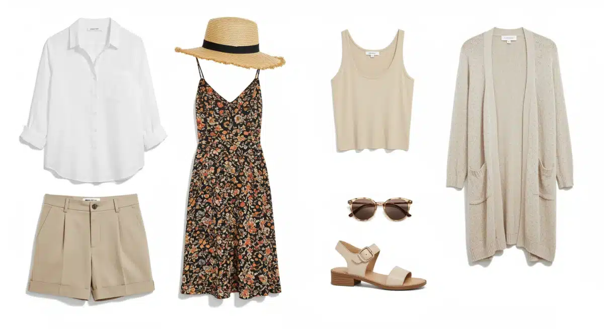 Curated capsule wardrobe items for versatile summer outfits
