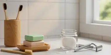 Eco-friendly bathroom with zero-plastic products