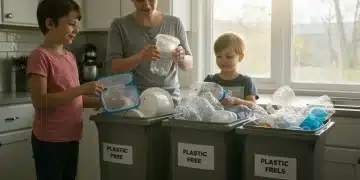 Family sorting plastic waste for new EPA 2026 guidelines compliance