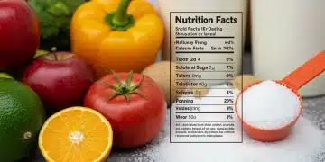 Detailed view of a new FDA nutrition label highlighting added sugars section
