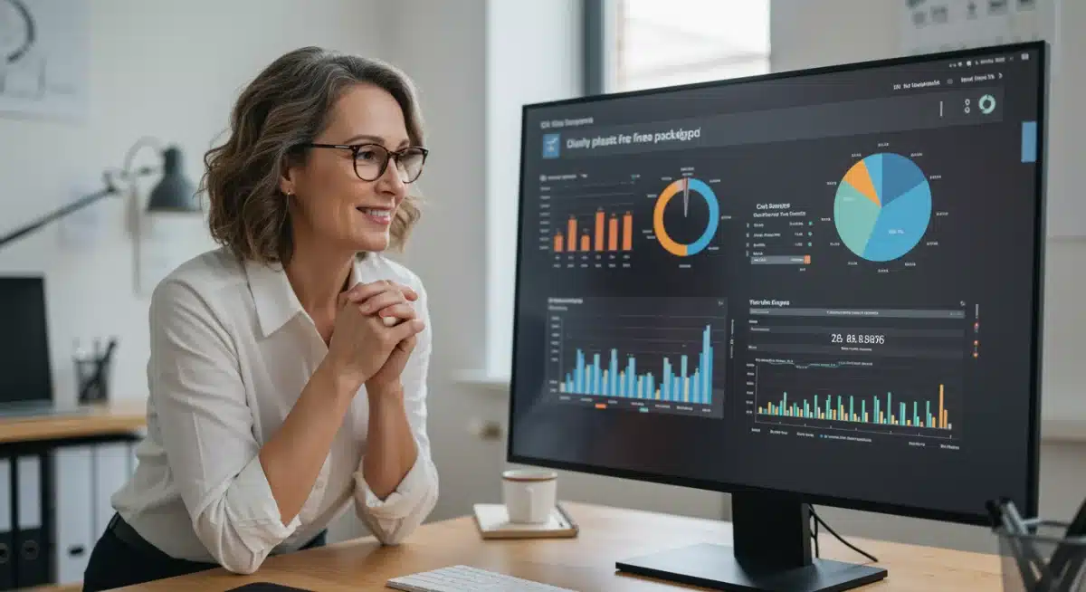 Small business owner analyzing cost savings from plastic-free packaging