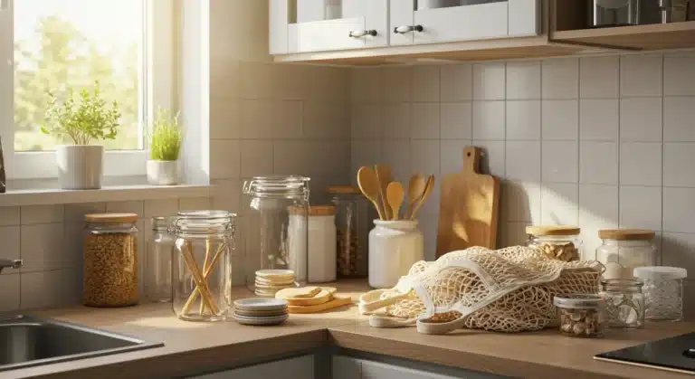 Eco-friendly kitchen with plastic-free alternatives