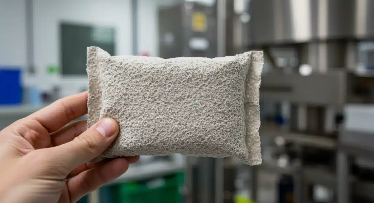 Mycelium packaging for consumer products, showcasing sustainable innovation.
